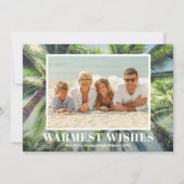 Palmbomen Tropische Kerstfoto Feestdagenkaart (Voorkant)