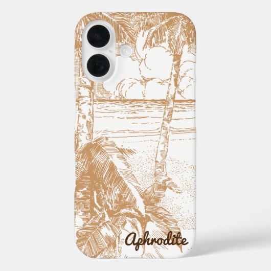  Palmbomen Tropische Strandetsen Bewerkbaar Case-Mate iPhone Case (Achterkant)