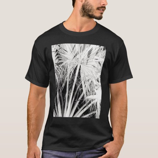 Palmbomen Tropische Vibes Wit Silhouet Negatief T-shirt (Voorkant)
