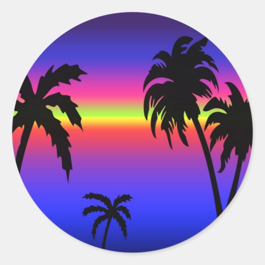 Palmbomen Tropische zonsondergang Sticker (Voorkant)