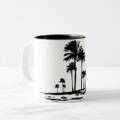 Palmbomen Tweekleurige Koffiemok (Voorkant links)