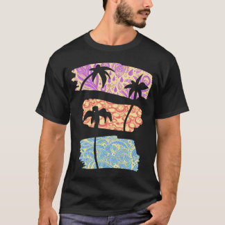 Palmbomen verfborstels t-shirt