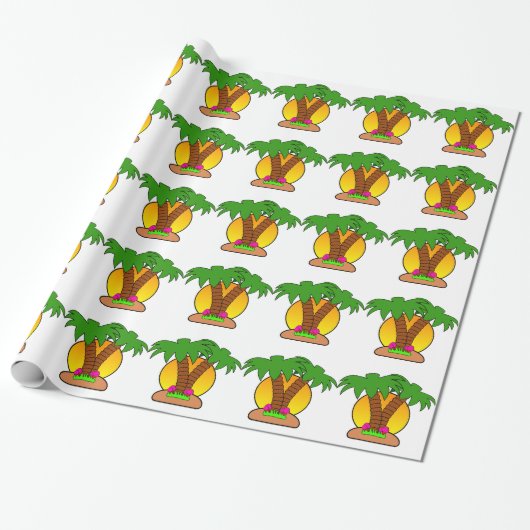 Palmbomen Verpakkingspapier Cadeaupapier (Uitgerold)