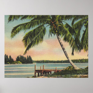 palmbomen vintage poster
