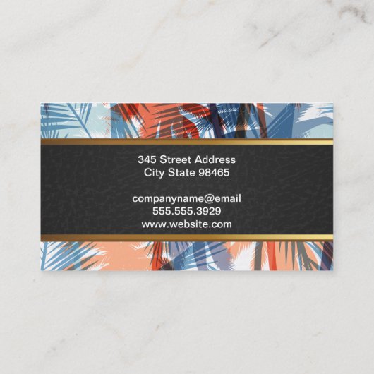 Palmbomen Visitekaartje (Achterkant)