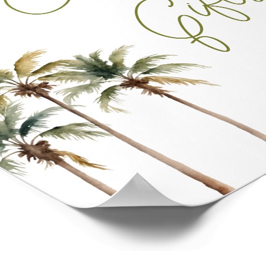 Palmbomen Vrijgezellenfeest Kaarten en geschenken Poster (Hoek)