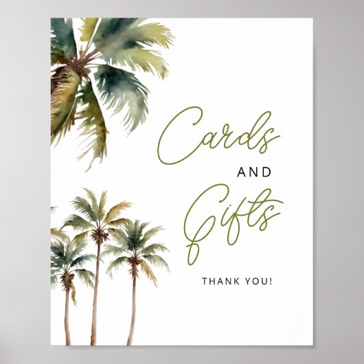 Palmbomen Vrijgezellenfeest Kaarten en geschenken Poster (Voorkant)