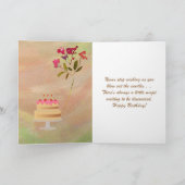 Palmbomen, water, strand voor je verjaardag kaart (Binnen)