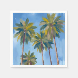 Palmbomen Waterverf Art Tropical Servet