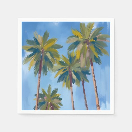 Palmbomen Waterverf Art Tropical Servet (Voorkant)