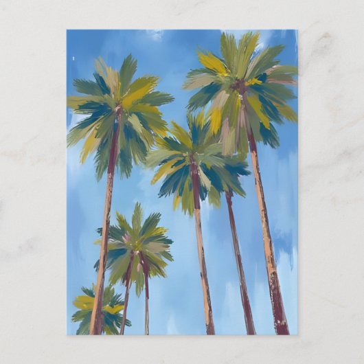Palmbomen Waterverf Briefkaart (Voorkant)