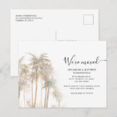 Palmbomen Waterverf Nieuw adres Verhuizen Aankondigingskaart (Voorkant / Achterkant)