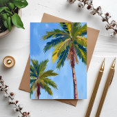 Palmbomen Waterverf Tropische Kaart