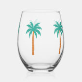 Palmbomen Wijnglas Zonder Voet (Voorkant)