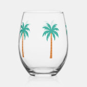 Palmbomen Wijnglas Zonder Voet (Achterkant)