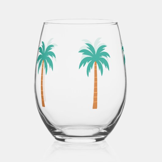 Palmbomen Wijnglas Zonder Voet (Achterkant)