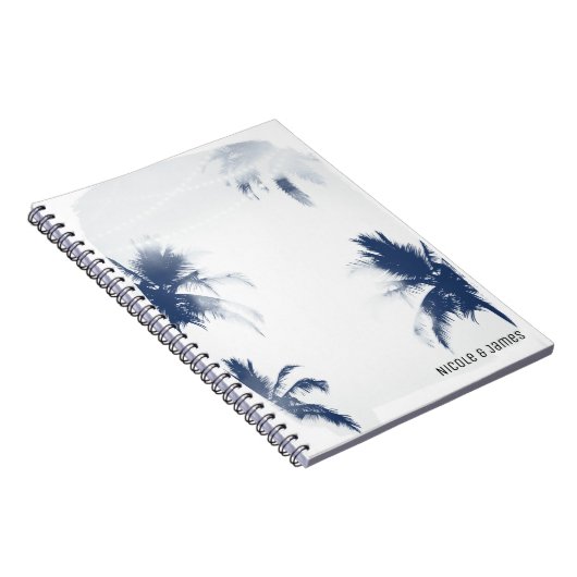Palmbomen Wit Hitte Glamour Chique Modern Tropisch Notitieboek (Rechterzijde)