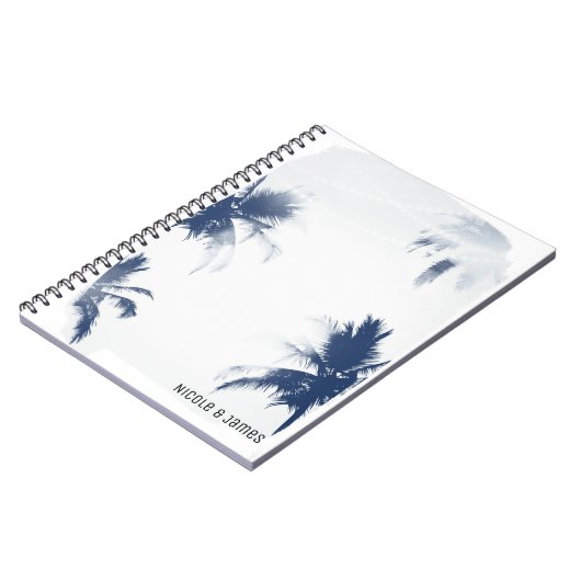 Palmbomen Wit Hitte Glamour Chique Modern Tropisch Notitieboek (Linkerzijde)