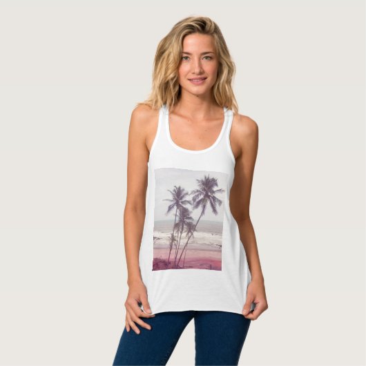 palmbomen, zomer tanktop (Volledige Voorkant)