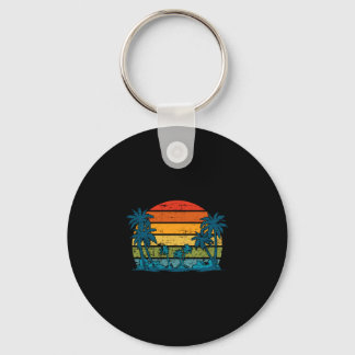 Palmbomen zomer vakantie retro eiland tropisch sleutelhanger