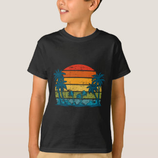 Palmbomen zomer vakantie retro eiland tropisch t-shirt