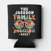 Palmbomen zonnebril retro familie vakantie groovy blikjeskoeler (Achterkant)