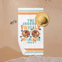 Palmbomen zonnebril retro familie vakantie groovy