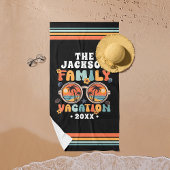 Palmbomen zonnebril retro familie vakantie groovy strandlaken