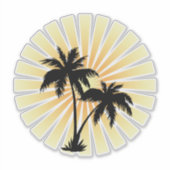 Palmbomen zonneschijnaal sticker (Voorkant)