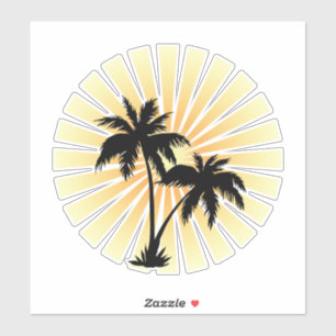 Palmbomen zonneschijnaal sticker
