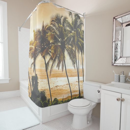 Palmbomen Zonsondergang: Goa  Douchegordijn