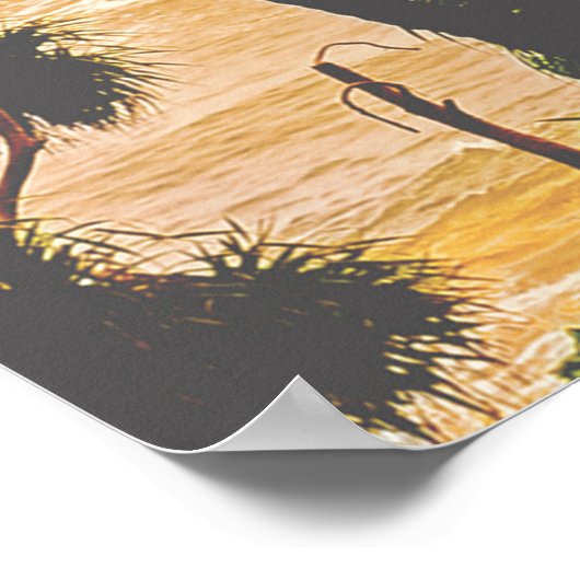 Palmbomen Zonsondergang: Goa  Poster (Hoek)