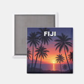 Palmbomen zonsondergang op Fiji Magneet (Voorkant / Achterkant)