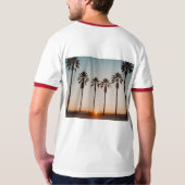 palmbomen zonsondergang t-shirt (Achterkant)