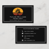 Palmbomen Zonsondergang Tropisch Strand Fun Travel Visitekaartje (Voorkant / Achterkant)