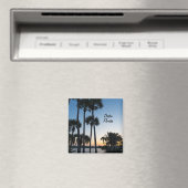 Palmbomen Zonsopgang Destin Florida Square Magnet (Insitu (Vaatwasser))