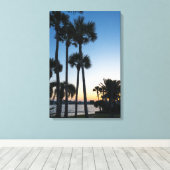 Palmbomen Zonsopkomst Destin Florida Canvas Print (Insitu (Houten vloer))