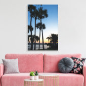 Palmbomen Zonsopkomst Destin Florida Canvas Print (Insitu (Woonkamer))