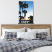 Palmbomen Zonsopkomst Destin Florida Canvas Print (Insitu (Slaapkamer))