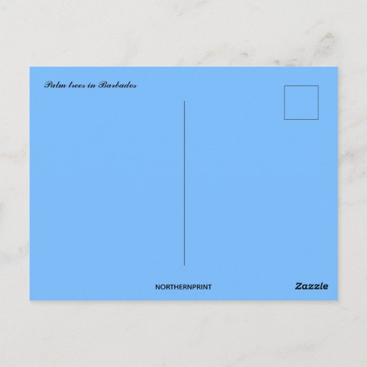 Palmbomen zwaaien in Barbados Briefkaart (Achterkant)