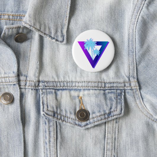 PALMBOODSPELD VAN DE SPELD VAN DE SYNTHWAVE VAN DE RONDE BUTTON 5,7 CM (In situ)