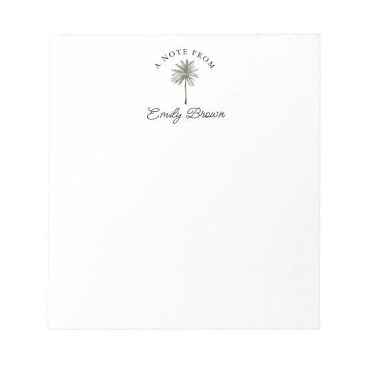 Palmboom A Opmerking van het eigenlijke Notitieblo Notitieblok (Voorkant)