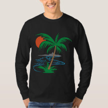 Palmboom aan de rivier | Tropische zonsondergangsk