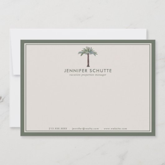 Palmboom - Aangepaste vertakkingstoets Notitiekaartje (Voorkant)