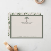 Palmboom - Aangepaste vertakkingstoets Notitiekaartje (Voorkant / Achterkant in situ)