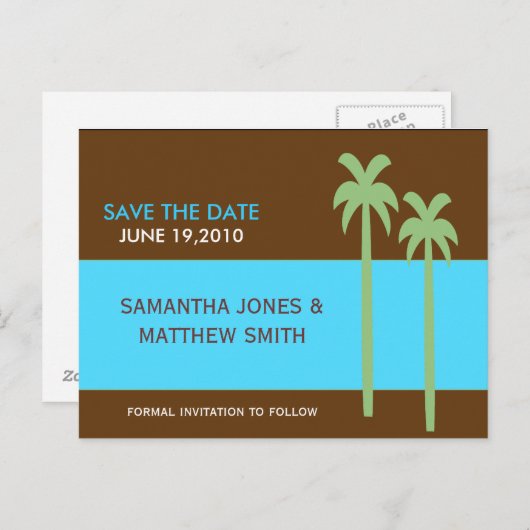 palmboom aankondigingskaart (Voorkant / Achterkant)