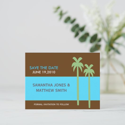 palmboom aankondigingskaart (Staand voorkant)