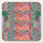 Palmboom Abstract Kartonnen Onderzetters (Voorkant)