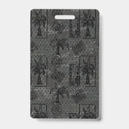 Palmboom Achtergrond Tropische Boho Decoratie Badge