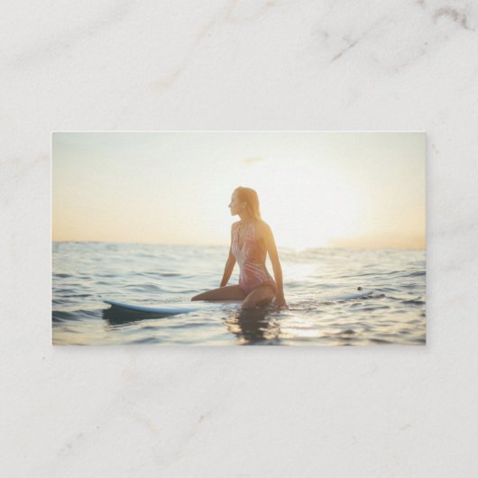 Palmboom achtergrond Voeg Logo en foto toe Visitekaartje (Achterkant)